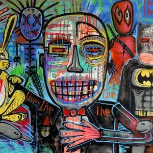 Owl Text Colorful Batman Deadpool